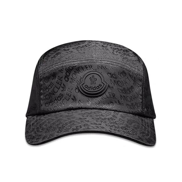 Moncler X Adidas Originals Baseball Cap Mens OS Black Jacquard Strapback Hat NWT - Picture 1 of 14